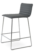Corona - Wire Full UPH Stool with Grey Leatherette Seat and Chrome Wire Base by BNT sohoConcept - Stools Canada