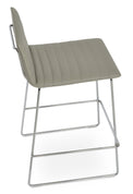Corona - Wire Full UPH Stool with Light Grey Leatherette and Chrome Wire Base by BNT sohoConcept - Stools Canada