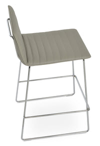 Corona - Wire Full UPH Stool with Light Grey Leatherette and Chrome Wire Base by BNT sohoConcept - Stools Canada