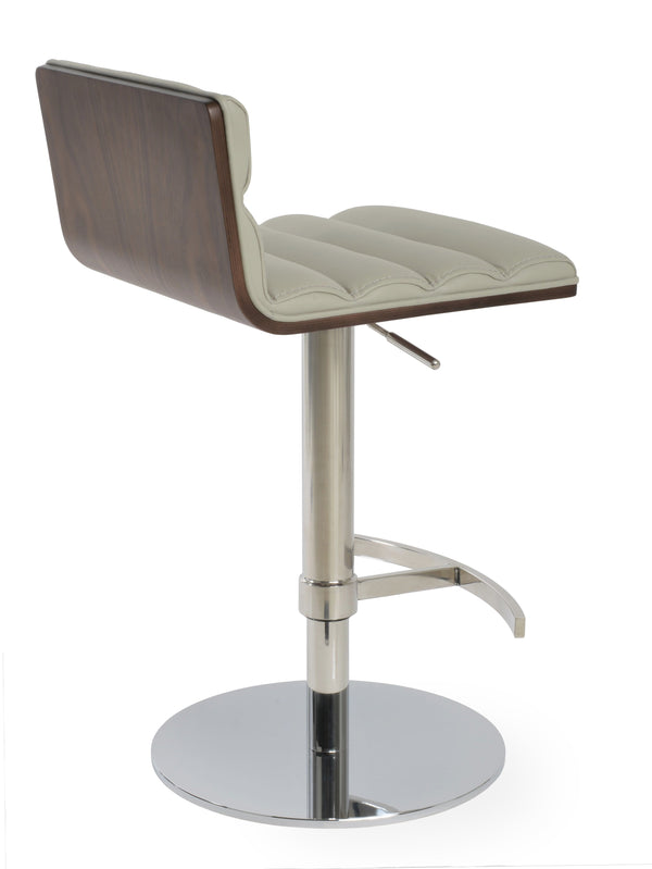 Corona - Comfort Piston Stool with Light Grey Leatherette and Stainless Steel Base by BNT sohoConcept - Stools Canada