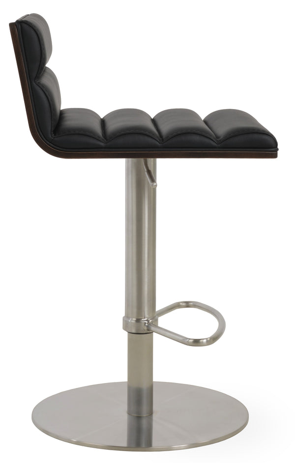 Corona - Comfort Piston Stool with Black Leatherette and Stainless Steel Base by BNT sohoConcept - Stools Canada