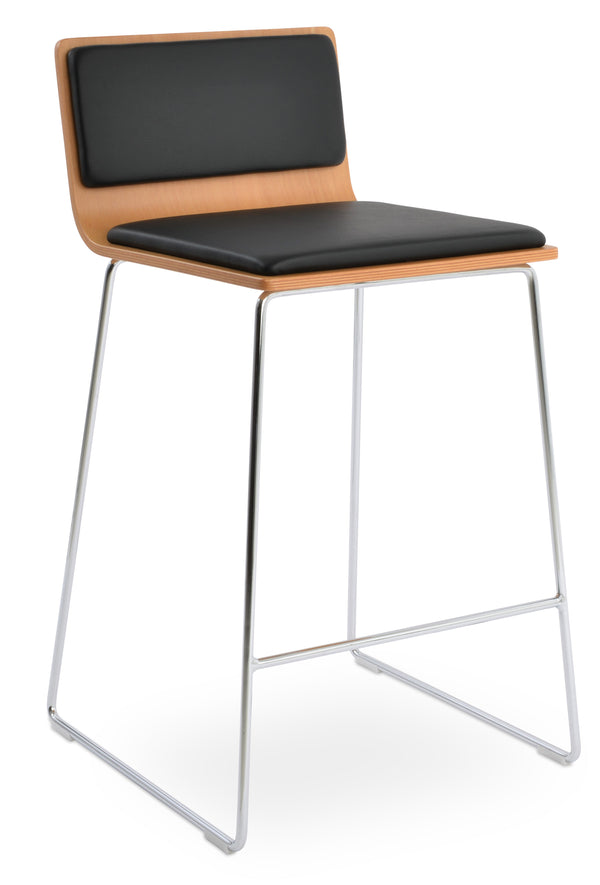 Corona - Wire Stools with Black Leatherette and Chrome Wire Base by BNT sohoConcept - Stools Canada