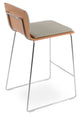 Corona - Wire Stools with Light Grey Leatherette Seat and Chrome Wire Base by BNT sohoConcept - Stools Canada