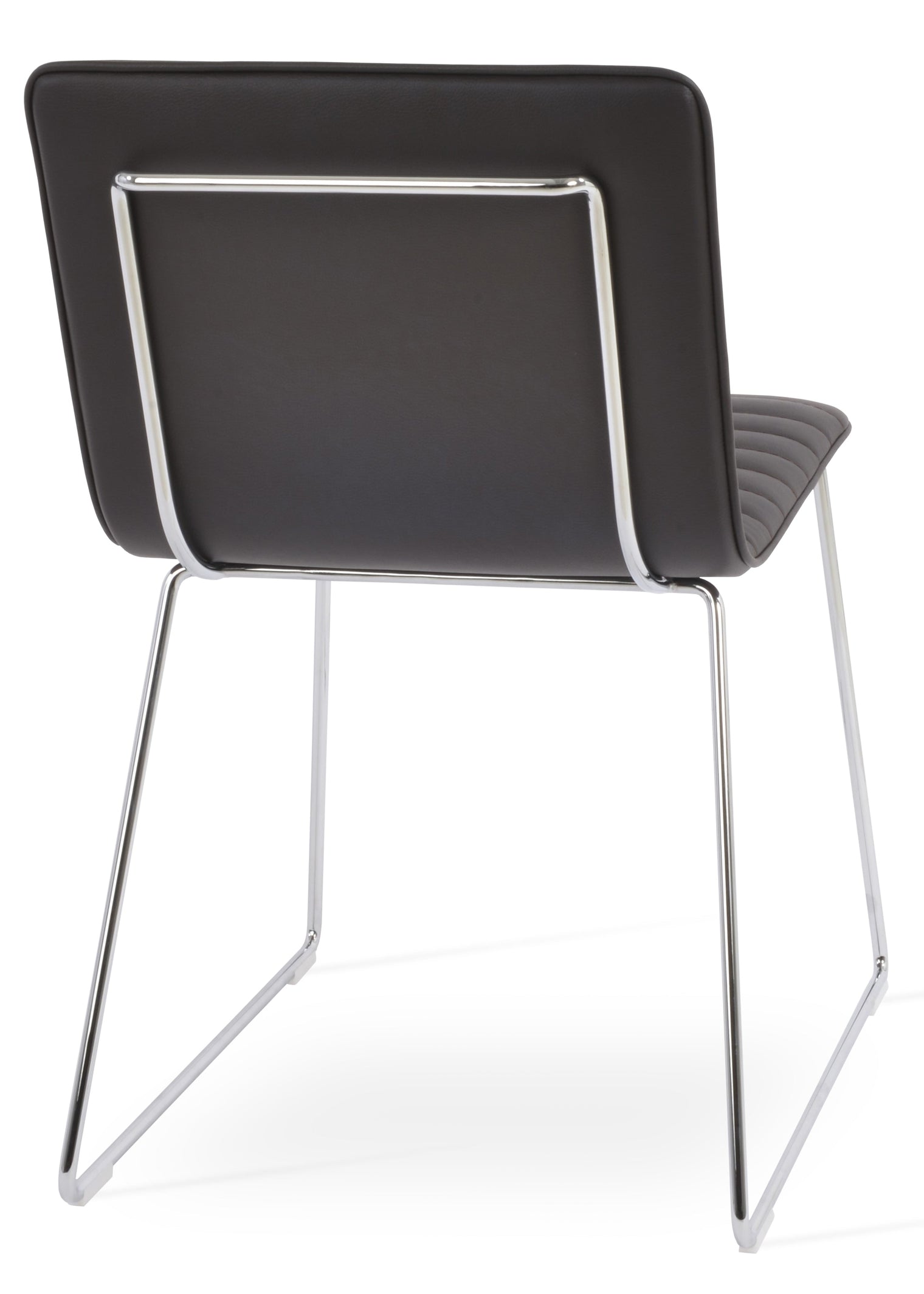 Corona - Wire Full UPH Chair with Brown Leatherette Seat and Chrome Wire Base by BNT sohoConcept - Stools Canada