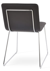 Corona - Wire Full UPH Chair with Brown Leatherette Seat and Chrome Wire Base by BNT sohoConcept - Stools Canada