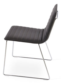 Corona - Wire Full UPH Chair with Brown Leatherette Seat and Chrome Wire Base by BNT sohoConcept - Stools Canada