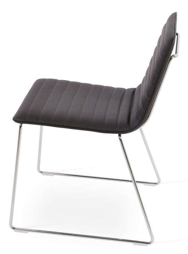Corona - Wire Full UPH Chair with Brown Leatherette Seat and Chrome Wire Base by BNT sohoConcept - Stools Canada