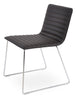 Corona - Wire Full UPH Chair with Brown Leatherette Seat and Chrome Wire Base by BNT sohoConcept - Stools Canada
