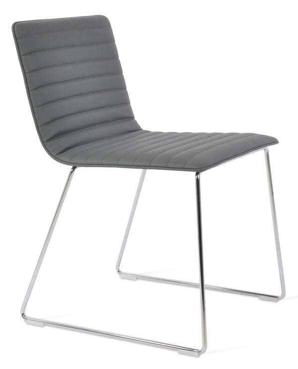 Corona - Wire Full UPH Chair with Grey Leatherette Seat and Chrome Wire Base by BNT sohoConcept - Stools Canada