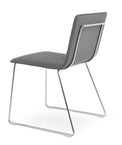 Corona - Wire Full UPH Chair with Grey Leatherette Seat and Chrome Wire Base by BNT sohoConcept - Stools Canada