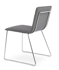 Corona - Wire Full UPH Chair with Grey Leatherette Seat and Chrome Wire Base by BNT sohoConcept - Stools Canada