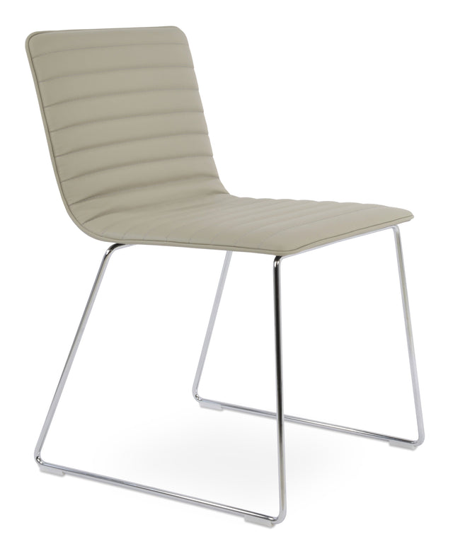 Corona - Wire Full UPH Chair with Light Grey Leatherette Seat and Chrome Wire Base by BNT sohoConcept - Stools Canada