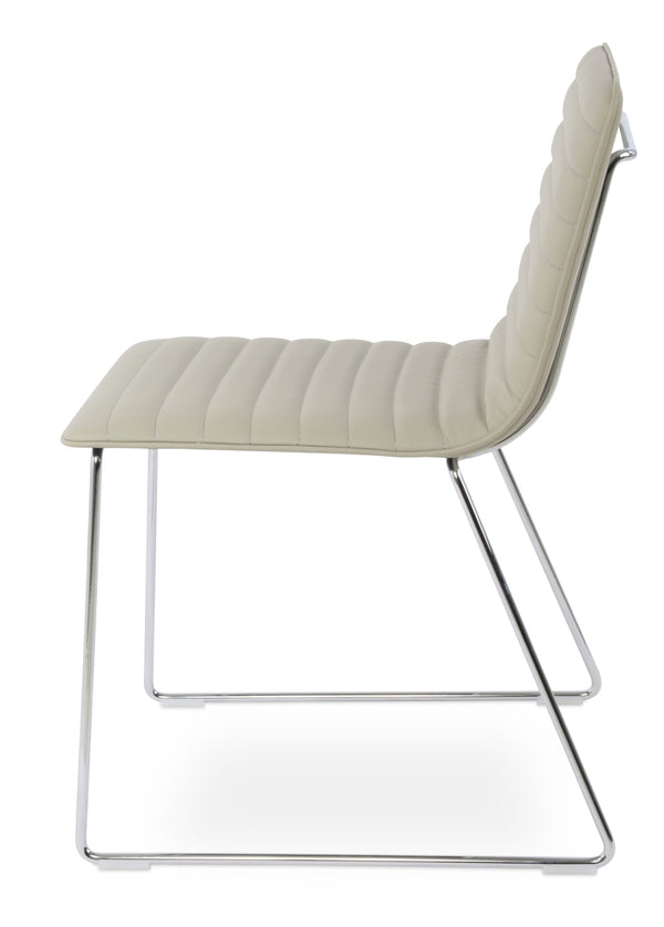 Corona - Wire Full UPH Chair with Light Grey Leatherette Seat and Chrome Wire Base by BNT sohoConcept - Stools Canada