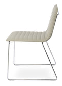Corona - Wire Full UPH Chair with Light Grey Leatherette Seat and Chrome Wire Base by BNT sohoConcept - Stools Canada