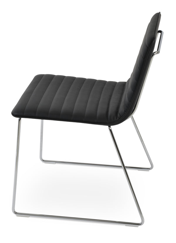 Corona - Wire Full UPH Chair with Black Leatherette Seat and Chrome Wire Base by BNT sohoConcept - Stools Canada