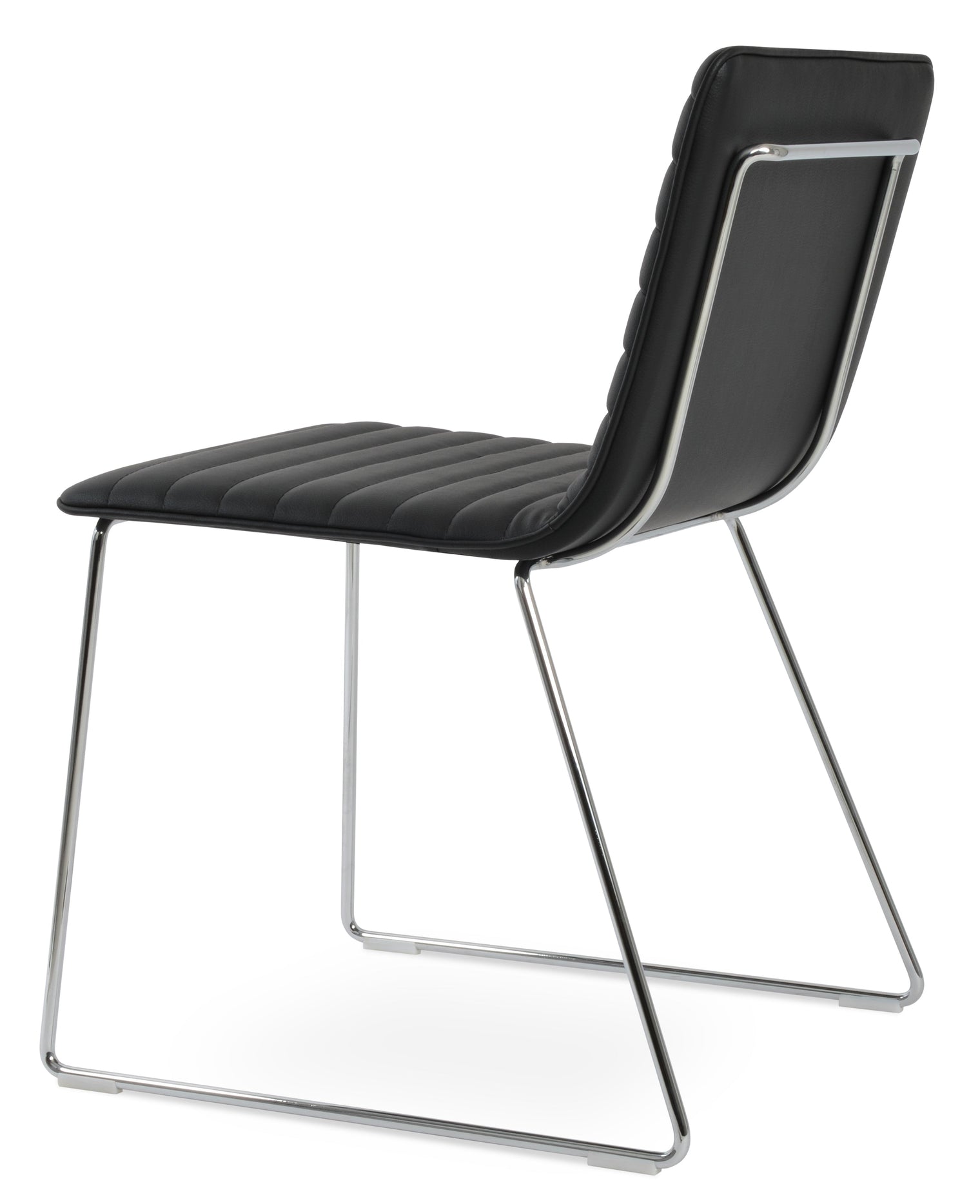 Corona - Wire Full UPH Chair with Black Leatherette Seat and Chrome Wire Base by BNT sohoConcept - Stools Canada