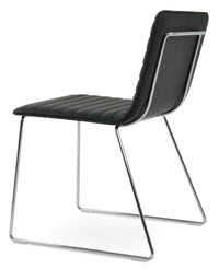 Corona - Wire Full UPH Chair with Black Leatherette Seat and Chrome Wire Base by BNT sohoConcept - Stools Canada