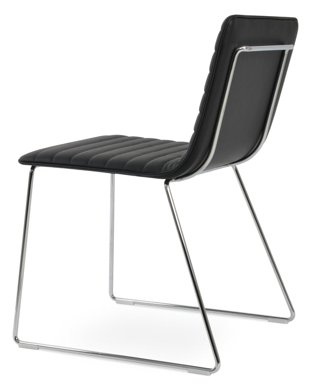 Corona - Wire Full UPH Chair with Black Leatherette Seat and Chrome Wire Base by BNT sohoConcept - Stools Canada