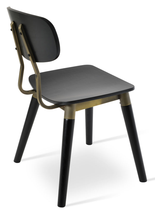 Esedra - Dining Chair with Plywood Black Veneer Seat and Black Finished Base by BNT sohoConcept - Stools Canada
