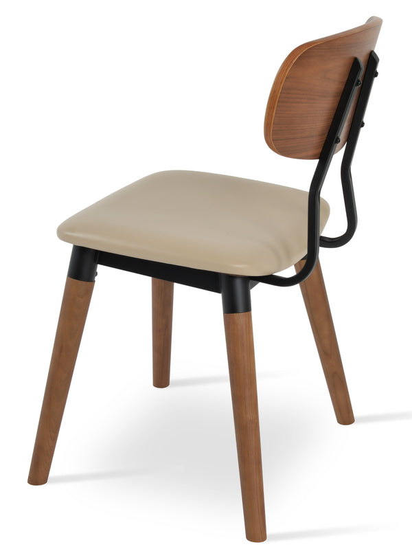 Esedra - Dining Chair with Wheat PPM Seat and Walnut Finished Base by BNT sohoConcept - Stools Canada
