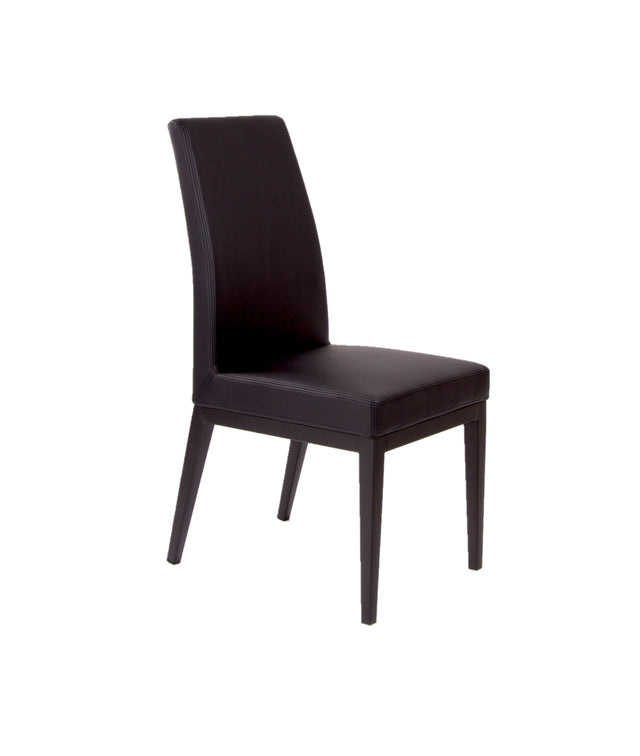 Erika – Stationary Chair with Faux Leather Black Seat and Backrest by Furnishings Mate – Matte Black Steel Frame - Stools Canada