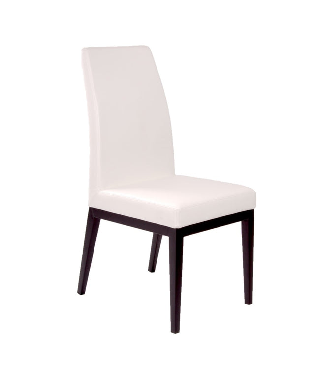 Erika – Stationary Chair with Faux Leather White Seat and Backrest by Furnishings Mate – Matte Black Steel Frame - Stools Canada