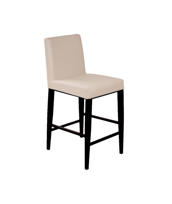 Erika – Stationary Stool with Faux Leather Cream Seat and Backrest by Furnishings Mate – Matte Black Steel Frame - Stools Canada