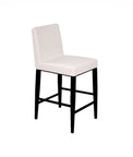 Erika – Stationary Stool with Faux Leather White Seat and Backrest by Furnishings Mate – Matte Black Steel Frame - Stools Canada