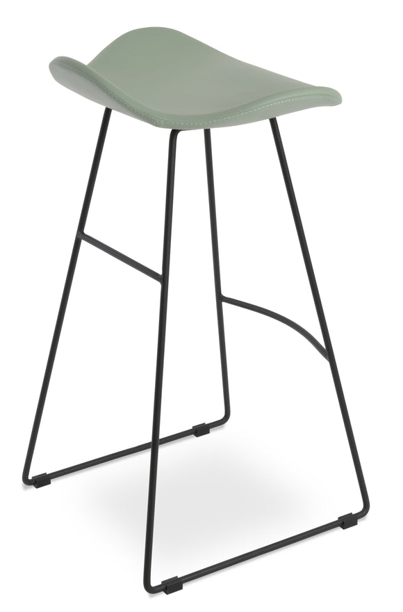 Falcon - Wire Stool with Mint PPM Seat and Black Powdered Steel Base by BNT sohoConcept - Stools Canada