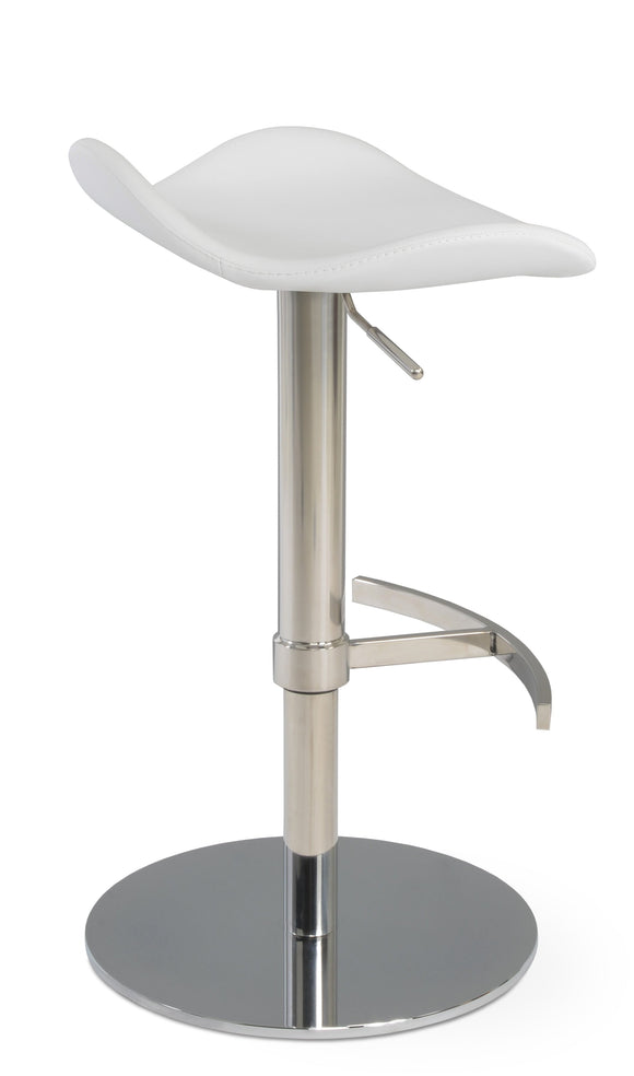 Falcon - Piston Stool with White PPM Seat and Stainless Steel Base by BNT sohoConcept - Stools Canada