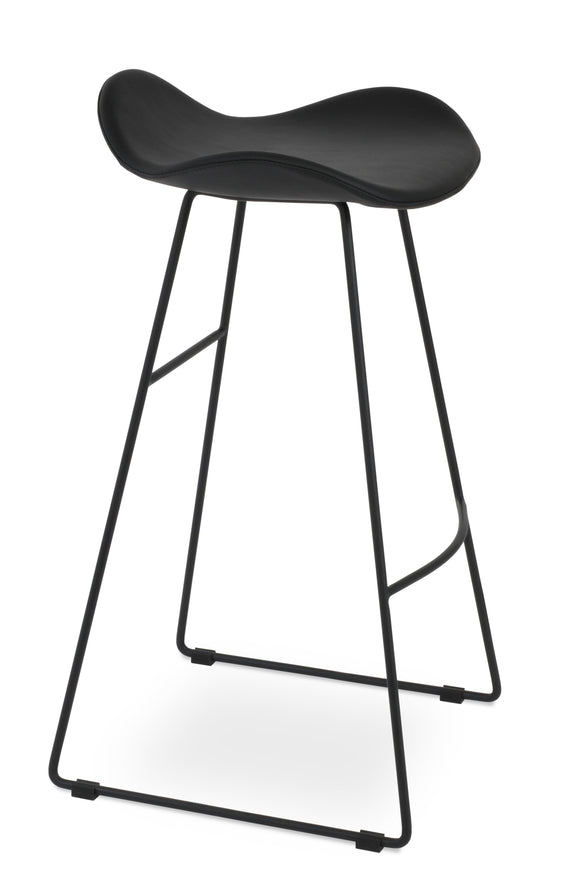 Falcon - Wire Stool with Black PPM Seat and Black Powdered Steel Base by BNT sohoConcept - Stools Canada