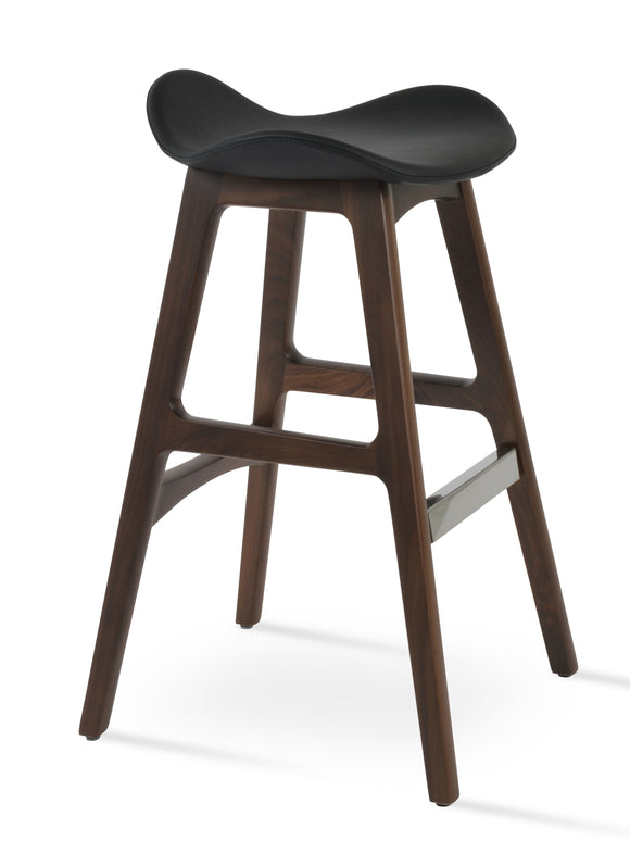 Falcon - Wood Stool with Black PPM Seat and Beech Walnut Finished Wood Base by BNT sohoConcept - Stools Canada