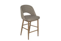 Henrick – Stationary Stool with Upholstered Slate Seat and Backrest by Furnishings Mate – Faux Wood Walnut Steel Frame - Stools Canada