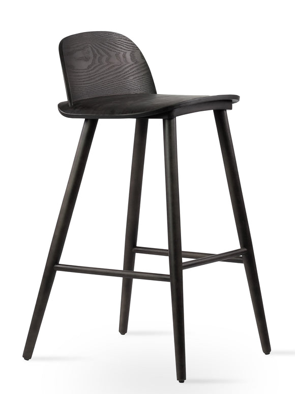 Janelle - Wood Stools with Black Finished Wood Seat and Base by BNT sohoConcept - Stools Canada
