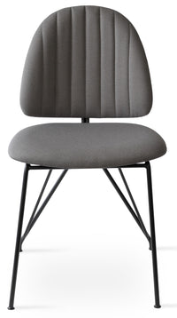 Langham - Side Chair with Grey Camira Fabric Seat and Black Metal Base by BNT sohoConcept - Stools Canada