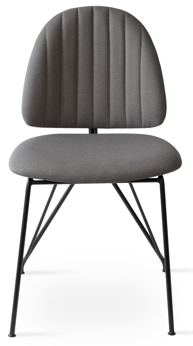 Langham - Side Chair with Grey Camira Fabric Seat and Black Metal Base by BNT sohoConcept - Stools Canada