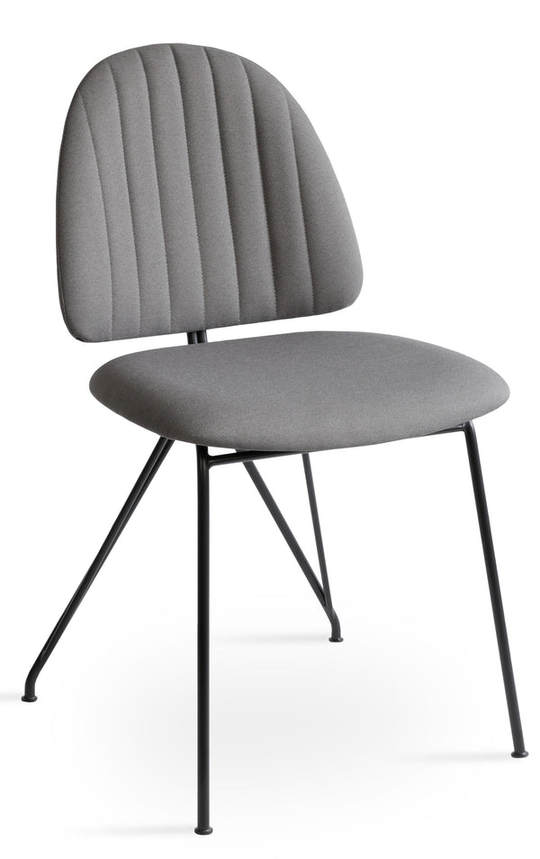Langham - Side Chair with Grey Camira Fabric Seat and Black Metal Base by BNT sohoConcept - Stools Canada
