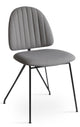 Langham - Side Chair with Grey Camira Fabric Seat and Black Metal Base by BNT sohoConcept - Stools Canada