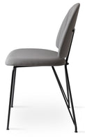 Langham - Side Chair with Grey Camira Fabric Seat and Black Metal Base by BNT sohoConcept - Stools Canada