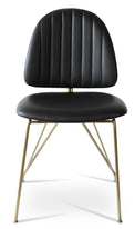 Langham - Side Chair with Black PPM Seat and Gold Brass Base by BNT sohoConcept - Stools Canada