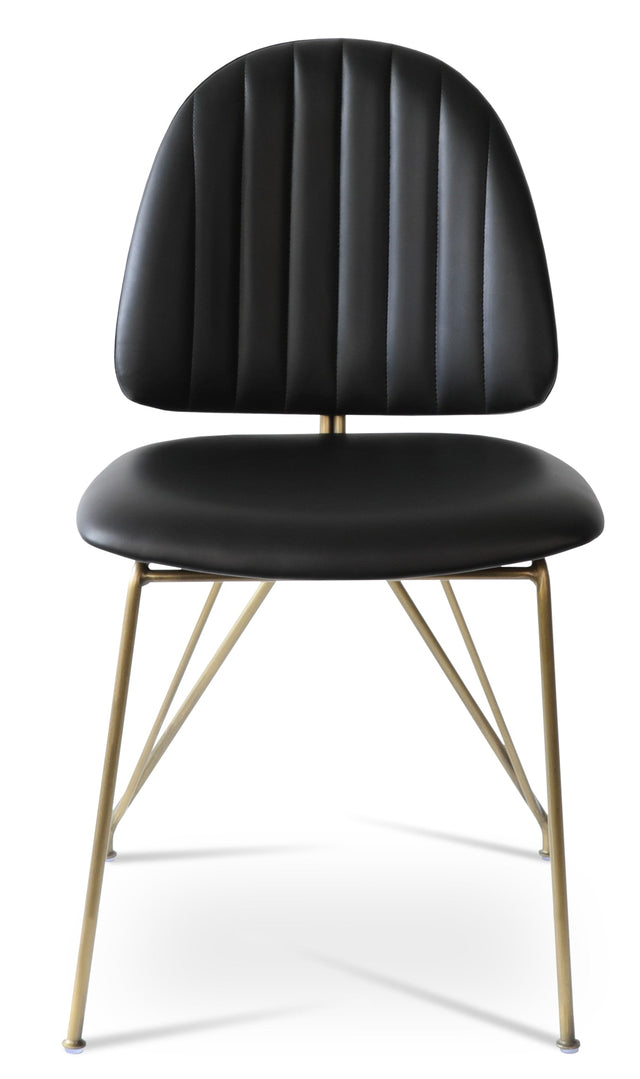 Langham - Side Chair with Black PPM Seat and Gold Brass Base by BNT sohoConcept - Stools Canada