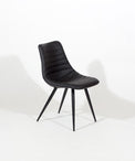 Lee – Stationary Chair with Faux Leather Black Seat and Backrest by Furnishings Mate – Matte Black Frame - Stools Canada