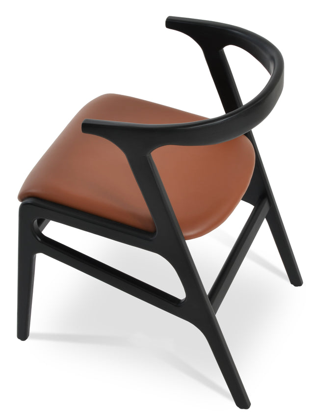 Morelato - Dining Chair with Hazelnut PPM Seat and Black Finished Base by BNT sohoConcept - Stools Canada