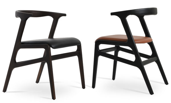 Morelato - Dining Chair with Black PPM Seat and Walnut Finished Base by BNT sohoConcept - Stools Canada
