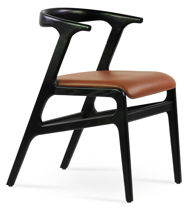 Morelato - Dining Chair with Hazelnut PPM Seat and Black Finished Base by BNT sohoConcept - Stools Canada