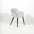 Owen – Stationary Chair with Upholstered Dove Seat and Backrest by Furnishings Mate – Matte Black Steel Frame - Stools Canada