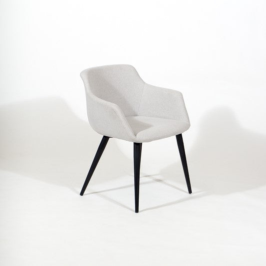 Owen – Stationary Chair with Upholstered Dove Seat and Backrest by Furnishings Mate – Matte Black Steel Frame - Stools Canada