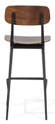 Perla - Stool with Walnut Finished Wood Seat and Black Powdered Metal Base by BNT sohoConcept - Stools Canada