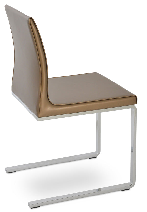 Polo - Flat Chair with Gold PPM Seat and Chrome Base by BNT sohoConcept - Stools Canada