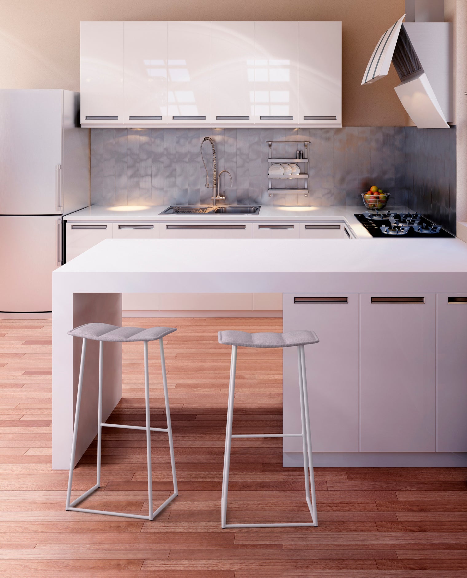 Palmo - Stationary Stool with Upholstered Seat by Trica - Stools Canada